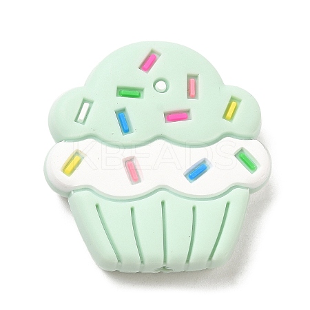 Cake Food Grade Eco-Friendly Silicone Focal Beads SIL-C004-02C-1
