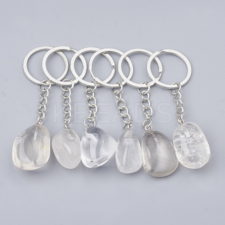 Natural Quartz Crystal Keychain G-T104-32C-1
