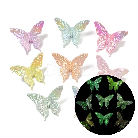 Luminous & UV Plating Opaque Acrylic Beads OACR-B031-22-1