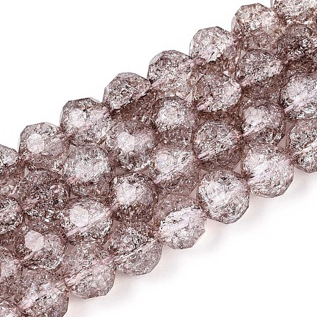 Transparent Crackle Glass Beads Strands GLAA-N053-10mm-03-1