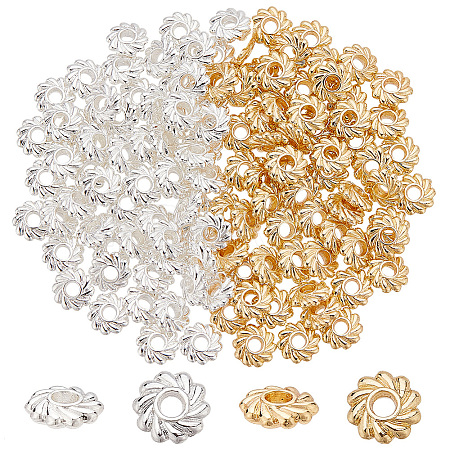 120Pcs 2 Colors Rack Plating Alloy Beads FIND-GO0001-96-1