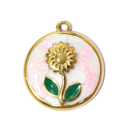 304 Stainless Steel Enamel Pendants STAS-OY015-73G-1