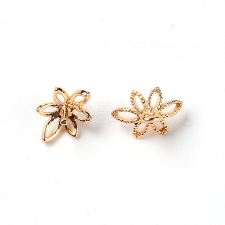 6-Petal Brass Bead Caps KK-WH0042-11-1