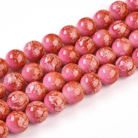 Baking Paint Glass Beads Strands DGLA-N008-10mm-01-1