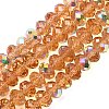 Electroplate Transparent Glass Beads Strands EGLA-A046-01B-25-1