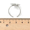 304 Stainless Steel Cuff Rings Components STAS-Z138-02P-03-5
