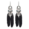 2 Pairs Natural Red Jasper & Natural Howlite Beaded Dangle Earrings EJEW-JE06179-4