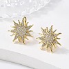 Sun Shape Clear Cubic Zirconia Hoop Earring EJEW-C002-10G-RS-3