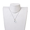 Electroplated Glass Pendant Necklaces NJEW-JN02607-5