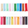 20Pcs 20 Colors Polyester & Plastic Mini Zip-fastener FIND-DR0001-10-1
