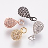 Brass Micro Pave Cubic Zirconia Charms ZIRC-F083-023-RS-1
