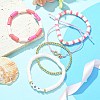 5Pcs 5 Style Polymer Clay Heishi & Word Love Beaded Stretch Bracelets Set BJEW-TA00297-6