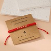Morse Code Style Stainless Steel Braided String Bracelets for Woman Men PW-WGCCBF0-04-1