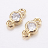 Brass Micro Pave Cubic Zirconia Links X-KK-F714-09G-1