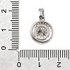 925 Sterling Silver Crystal Moissanite Rhinestone Flat Round Charms STER-D308-03P-3