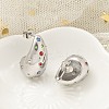 304 Stainless Steel Teardrop Stud Earrings EJEW-B108-05P-B-4