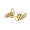 Real 18K Gold Plated Brass Micro Pave Clear Cubic Zirconia Charms KK-E068-VB452-P-3