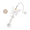 Glass Beads & 201 Stainless Steel Butterfly Hanging Suncatchers HJEW-JM04761-01-3