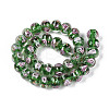 Handmade Lampwork Inner Flower Rondelle Beads Strands LAMP-T022-24G-2