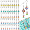 50Pcs Round Stripe Resin Pendant Stitch Markers HJEW-NB00028-1