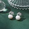 Natural Pearl Ear Studs EJEW-P286-38P-2