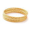 7Pcs PVD Vacuum Plating 304 Stainless Steel Textured Bangles Set for Women BJEW-A011-12A-G-1