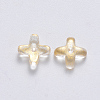 Transparent Spray Painted Glass Beads GLAA-R211-06-C06-2