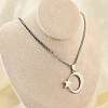 201 Stainless Steel Crescent Moon Star Pendant Twisted Chain Necklaces NJEW-S387-07P-3
