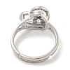 Heart with Letter Rack Plating Brass Micro Pave Cubic Zirconia Adjustable Rings for Women RJEW-I105-06P-S-3