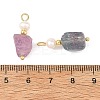 Raw Rough Natural Fluorite and Pearl Pendants PALLOY-JF06010-3