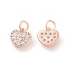 Brass Micro Pave Cubic Zirconia Charms ZIRC-F106-07RG-2