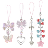 4Pcs Alloy & Acrylic Mobile Straps HJEW-DC00081-1