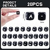 20Pcs Black Cube Letter Silicone Beads 12x12x12mm Square Dice Alphabet Beads with 2mm Hole Spacer Loose Letter Beads for Bracelet Necklace Jewelry Making JX433P-2