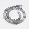 Frosted Natural Cloudy Quartz Round Beads Strands X-G-F255-02-6mm-2