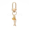 Cat & Fishbone Shape Alloy Enamel Charms Keychain KEYC-JKC00431-02-4