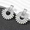 304 Stainless Steel ABS Imitation Pearl Stud Earrings EJEW-M069-02P-4