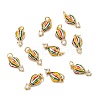 Brass Micro Pave Clear Cubic Zirconia Charms LS-ZIRC-A020-04G-2