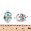 Alloy Crystal Rhinestone and ABS Imitation Pearl Connector Charms PALLOY-T092-07P-3