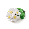 Glass Seed Beaded Flower Pendants X1-PALLOY-MZ00521-02-4