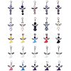 Glass/Gemstone Beads Pendants PALLOY-PH0013-04-1