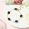 Glass Flower Link Bracelets BJEW-JB10219-03-2