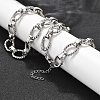 304 Stainless Steel Twisted Oval Link Chain Necklaces NJEW-R023-13P-1