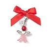 Angel Glass Pearl Beads & Acrylic Pendant Decorations HJEW-JM03184-03-4