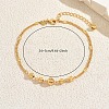Beach Brass Round Beaded Anklets for Vacation and Summer BC8188-1-2