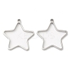 Non-Tarnish 304 Stainless Steel Open Back Bezel Star Pendants STAS-Z040-01P-1