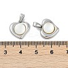 Brass Pave Natural White Shell Heart Charms KK-U043-27P-3