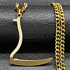 201 Stainless Steel Grim Reape Scythe Pendant Necklaces NJEW-H065-22G-1