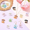 16Pcs 8 Colors Alloy & Glass Pendants PALLOY-YW00166-5