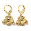 Real 18K Gold Plated Brass Dangle Leverback Earrings EJEW-A033-24G-1