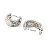 Brass with Colorful Cubic Zirconia Thick Hoop Earrings EJEW-D078-28P-2